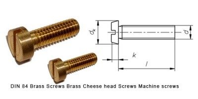 DIN 84 Brass Screws Brass Cheese head Screws Machine screws