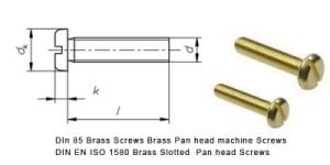 DIn 85 Brass Screws Brass Slotted Pan head machine Screws DIN EN ISO 1580