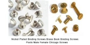 Nickel Plated Binding Screws Brass Book Binding Screws Posts Male Female Chicago Screws