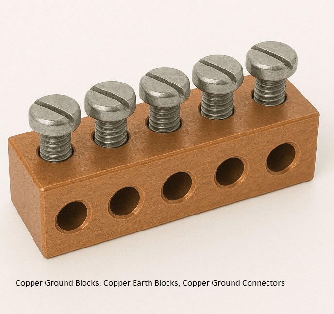 Copper Ground Blocks, Copper Earth Blocks, Copper Ground Connectors