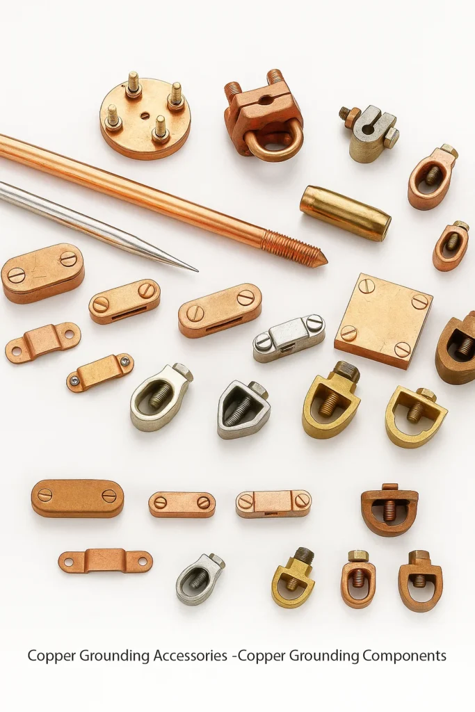 Bronze grounding Accessories, Copper grounding and earthing parts