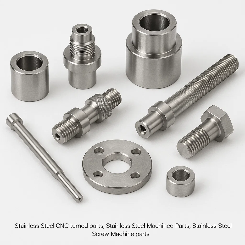 Stainless Steel Screw Machine parts, Steel CNC MAchined parts in 304 and 316, Stainless STeel Swiss MAchined parts